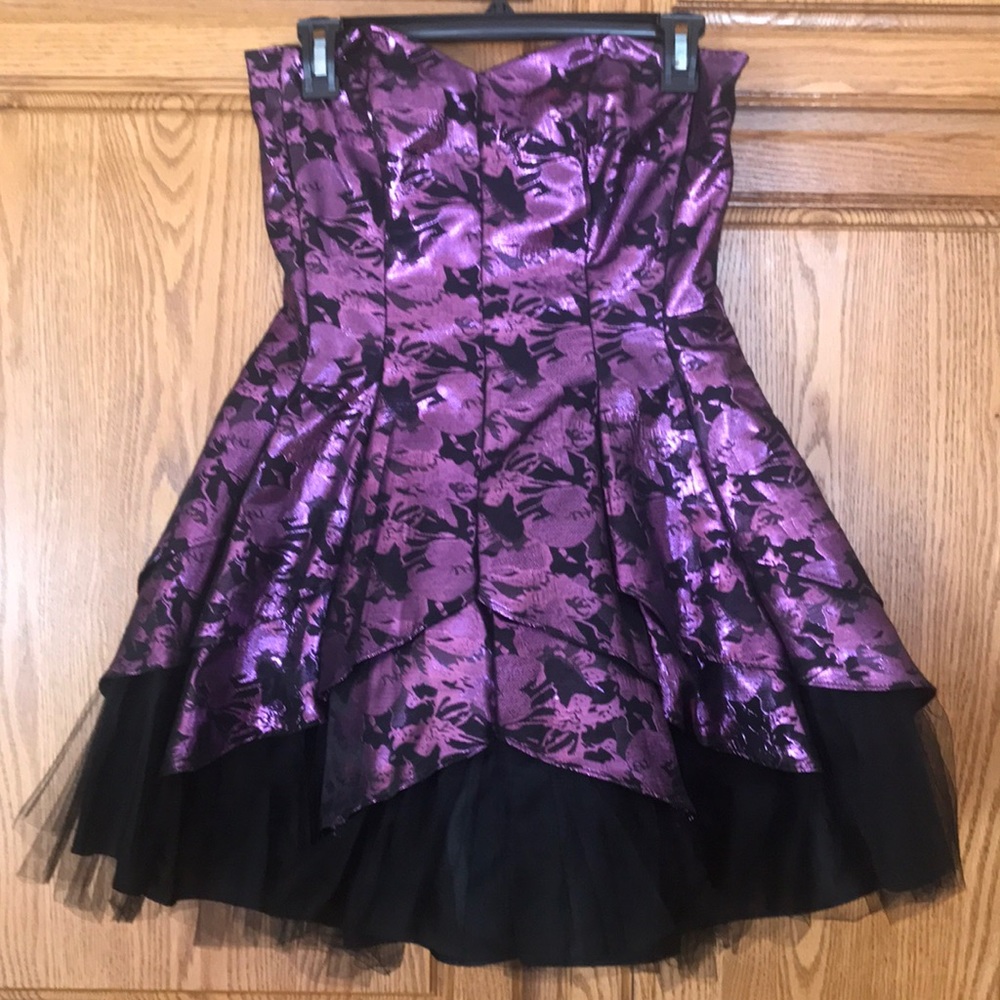 Purple & Black Strapless Dress Size 5/6 juniors